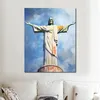 Affiche en toile avec Photo imprimée, Statue du Christ du salut, peinture encadrée brésilienne pour décoration murale de salle à manger