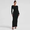 Casual Dresses Autumn Elegant Long Sleeve Party Club Slim Backless For Women Sexy O-Neck Dress Wholesale