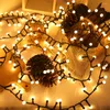 Strängar 250/500 LED Solar Christmas Cluster Lights Outdoor Firecrackers String Light Fairy Garland For Tree Wedding Party Decor