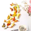 Wall Stickers 12pcs Set 3D Butterfly Colorful Double Layers on the for Party Decoration Waterproof Material 231101