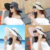 Cappelli larghi da donna pieghevole da donna gallo da sole cappello da sole estate floppy nastro brow beach bookt