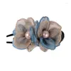 Hårklipp Fashion Silk Flower Hairpin Accessories For Women Vintage Elegant Acrylic Duckbill Clip Headwear Mom smyckespresent