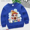 Herrtröjor tröjor jul penguin tryck barn tröja kawaii barn tecknad kläder xmas långärmad pullover flicka pojke jul hoodie l231101