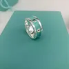 Anello tiff dello stilista top T home S925 Sterling Silver Smalto a forma di cuore da donna senso avanzato lago blu amore coppia coppia personalità