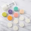 Bakvormen creatieve mooncake -mal met 6 stempel MidAutumn Festival Handdruk Bloem Moon Cake Mold Diy Decoration Press Molds 230331