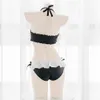 Hoodie ani anime lolita strand bikini baddräkt kostym kvinnor kawaii sexig chiffong ruffle pamas unifrom underkläder cosplay cosplay tema smakliga piglet loguat piruca lx