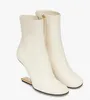 Zimowa marka Pierwsze buty na wysokich obcasach obcasowe w kształcie fapy czarny biały brązowe skórzane dama botki imprezowe ślub elegancki spacer EU35-43 z pudełkiem