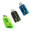 Cartes son 3D pour ordinateur portable externe virtuel 5.1 canaux USB 2.0 à 3,5 mm micro prise casque casque stéréo adaptateur audio nouvelle interface de haut-parleur pour PC MAC