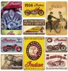 Indian Style Retro Motosiklet Yağı Kalaylı Dekor Metal Tahta Resimleri Bar Cafe Garaj Demir Tabağı Posterler Duvar Sticker9486896