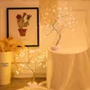 Nachtlichten LED Nachtlichten Mini Kerstboom Tafel Lamp Koperdraad Garland Fairy String Licht Geschenken Huis Binnen slaapkamer Decor Licht P230331