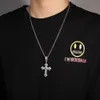 Iced Out Cross Pendant Necklaces Silver Black Cross Pendants Fashion Mens Hip Hop Necklace Jewelry