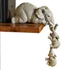 Outra decoração de casa 3pcsset fofo elefante estatuetas elefante segurando o bebê de resina de elefante de elefante artesanato de mobiliário em casa 2303331