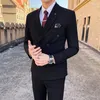 Abiti da uomo 2023 Autunno E Inverno Abito doppiopetto Slim Casual in due pezzi Giacche da sposa Pantaloni Blazer Cappotti intelligenti 3XL