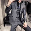 Erkekler Suits Blazers Jacketvestpants Erkekler Yüksek kaliteli çift göğüslü takım elbise/erkek ince fit iş blazerleri/erkek pamuk damadının gelinlik s-3xl 231101