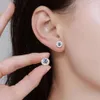 Moissanite Magnético 1ct 925 Prata Esterlina Corte Redondo Branco Azul Colorido Vvs Diamante Stud