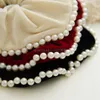 Ponadgabarytowy aksamitne scrunchie eleganckie perły elastyczne opaski do włosów kobiety pędzel na kucyk.