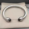 Pulseras para mujer Pulsera con dijes redondos Brazalete de 7 mm Joyería para la cabeza de diseñador Pulsera con separación de color Hebilla en plata de ley con chapado en oro rosa