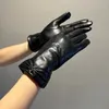 Ladies Leather Gloves Letter Designer Glove Outdoor Lambskin Mittens Warm Lining Mitten With Gift Box Christmas Birthday Gift