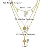 Collane a sospensione Trendy Gold Color Plating Cross Moon Round Disco Collana strati