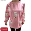 Kadın Hoodies Sweatshirts Kadınlar Pembe Noel Sequin Santa Sweatshirt bayanlar Xmas Sparkle Ter Gömlek Glitter Giyim Mürettebat Boyun Sweatshirt Kadınlar için