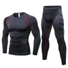 Set da corsa 2023 Set da 2 pezzi Fitness Compressione Abbigliamento da palestra Uomo Qucik Dry Sport Tuta da allenamento Elastico Abbigliamento sportivo da uomo