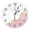 Wall Clocks Colorful Marble Turquoise Pattern Clock For Kids Rooms Silent Home Decor Living Room Kitchen Digital