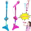 Keyboards Piano Kids Microphone with Stand Karaoke Song Music Instrument Toys Brain-Training Educational Toy Birthday Gift for Girl Boy 231031