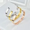 Bangle Beichong For Women 316L Stainless Steel Fine Jewelry C Shape Cuff Silver Color Open Couple Bracelet Father Gift