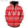 Herrhuvtröjor Sweatshirs Christmas Style Men's Zipper Hoodie With Hood Jackets Spring 3D Printed Hip Hop 2022 Hot Sale Tonåringar överdimensionerade Harajuku Unisex L231101
