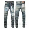 Nuovi jeans viola da uomo di alta qualità Jeans firmati Moda cargo in denim strappato effetto consumato per uomo High Street Fashion blue Jeans da donna Jeans revival rock da uomo0X0A