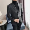 Erkek Suit 2023 Bahar Kalitesi Sıradan Blazer İnce Fit Moda İş Takımı Katı Ofis Tailcoat Düğün Ceket Ceket