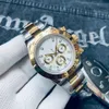 Luxury Classic Watch Mens Master Design Sporty Style Automatisk rörelse Guld rostfritt stålfodral grönt urtavla fällande spänne kan lägga till vattentätt safirglas