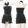 Ani Office Women Poliziotte Uniform Girl Black Dress Outfit Costume Cosplay cosplay