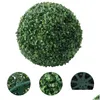 Decorative Flowers Wreaths Decorative Flowers 23Cm Artificial Ceiling Boxwood Topiary Plants Balls For Indoor Outdoor Garden Wedding Dh8Qn