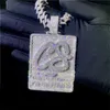 Uroki Dostosowane mrożone VVS Moissaite 925 Srebrna biżuteria certyfikowana oryginalna karna Diamentowa Tester Naszyjnik Dift dla chłopaka 231031