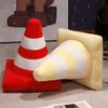 Coussin décoratif oreiller simulation cône de circulation en peluche créatif jouet en peluche construction cône signe coussin poupée enfants garçons jeu de route cadeau 231031