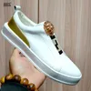 New simple fashion first layer board shoes men's shoes British lazy foot set cowhide small white shoes