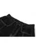 Damesjeans Baggy Cargobroeken voor dames Vintage hoge taille Streetwear Denim Zwart Gothic Kleding Zakken Rechte broek met wijde pijpen 231031