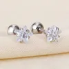 Studörhängen Fashion Jewelry Ear Star Zircon Prong Set Top Internt Threaded Lip Piercing Daith Brosk