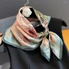 Szaliki prawdziwy jedwabny kwadratowy szalik kobiety szyici szal panie szyi owinięcie włosów opaska na głowę bandana elegancka żeńska faulard hidżab kerchief