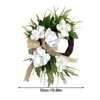 Couronne de fleurs décoratives de pâques, guirlande en rotin avec nœud, ornement suspendu pour porte d'entrée de la maison, décoration murale de jardin, cadeaux artistiques