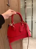 Bolsos cruzados de hombro de concha de alta calidad para mujer, bolsos de diseñador de lujo para mujer, bolsos con cremallera de cuero real, bolso de mano para niñas con caja, bolso de diseñadores de moda con flores