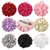 Hårtillbehör 8 datorer/parti Silk Ribbon Flower With Clips Girls Floral Hairpins Multilayer Spets Barrettes For Children