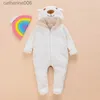 Jumpsuits Winter Baby Clothes Cute Cartoon Bear Baby Rompers Pajamas Cotton Infant Boy Girls Animal Costume Zipper Jumpsuit 0-24 MonthsL2311