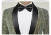 Mens Suits Blazers Striped Sequin Sparkling Suit Jacket Blazer Shawl Lapel One Button Dress Men Stage Party Prom Wedding Tuxedo Cotume 231031