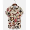 Casual shirts voor heren Zomer Hawaiiaanse Maya-cultuur Korte mouw Mannelijke bedrukte kleding Big Size Oversize sociale tops Aankomst