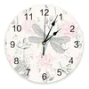 Настенные часы со стрекозой и цветком, бесшумные цифровые часы для дома, спальни, кухни, гостиной, украшения