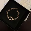 Designer mulheres latão dupla cadeia pulseira marca francesa ouro quadrado diamante incrustado pulseira de luxo jóias de alta qualidade cobre charme pulseira mãe presente