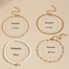 Anklets Bohemian Multilayer Pärled Daisy Anklet For Women Söta svamp Tassel Heart Spring Feet Chain Accessories Fashion Smycken