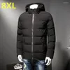 Mäns ner 8xl 7xl 6xl 5xl 2023 Winter Jacket Män Loose Thick Warm Wime Windproof Windoproof Clothes for Fashion Cotton Padded